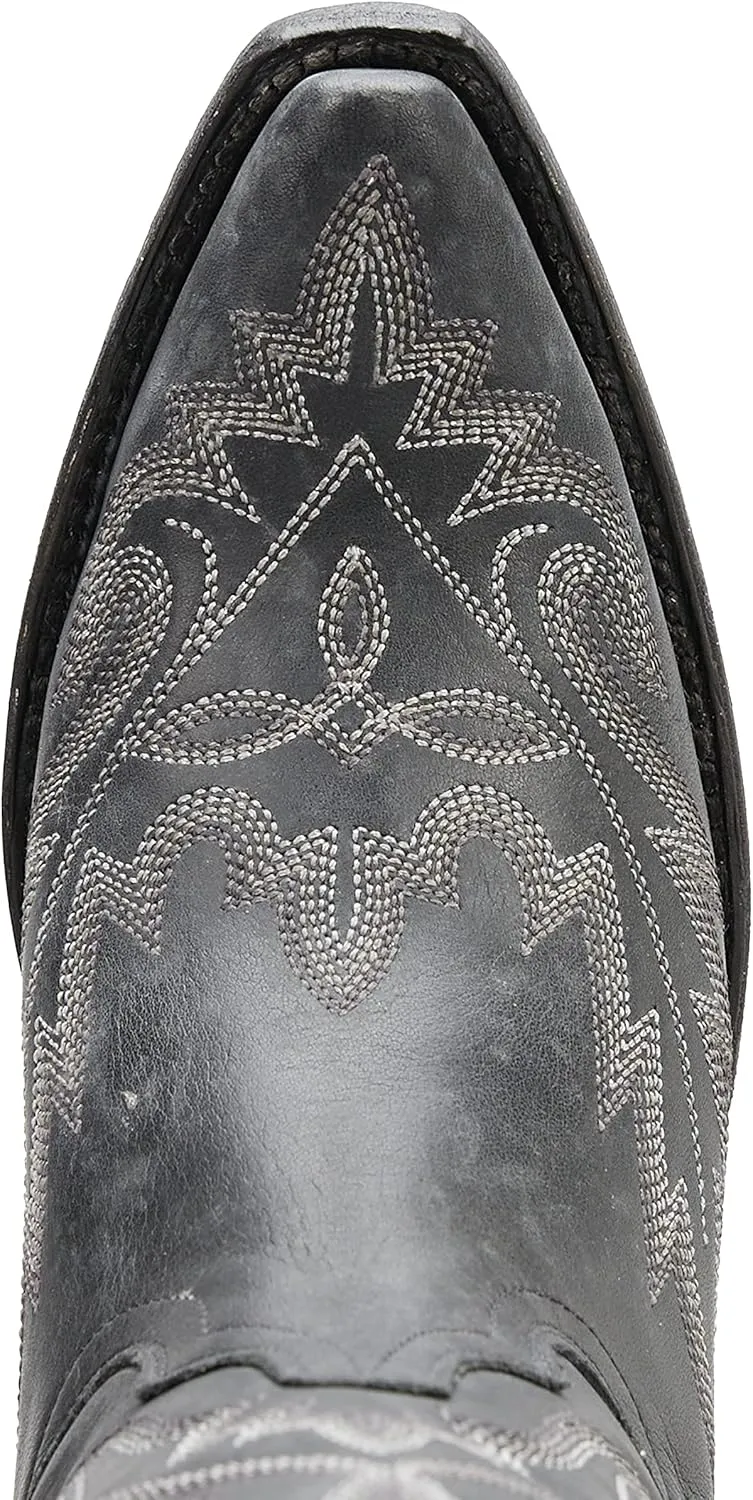 Lane Lexington Mid Calf Boot Distressed Jet Black
