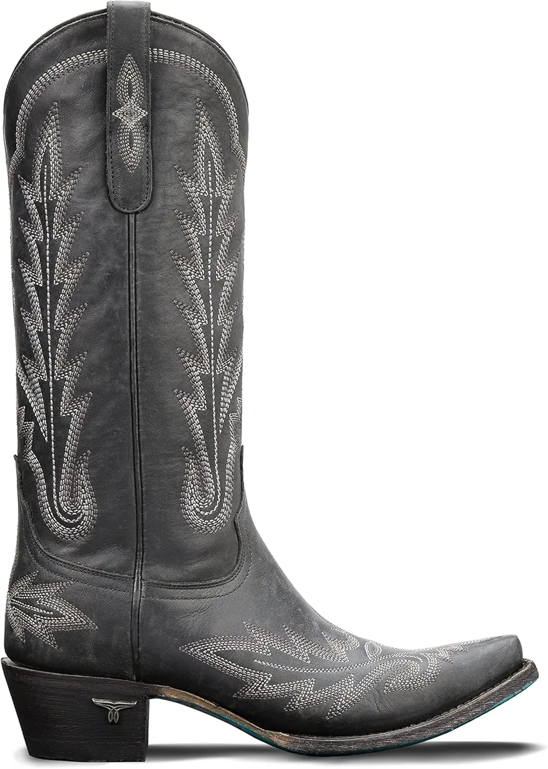Lane Lexington Mid Calf Boot Distressed Jet Black
