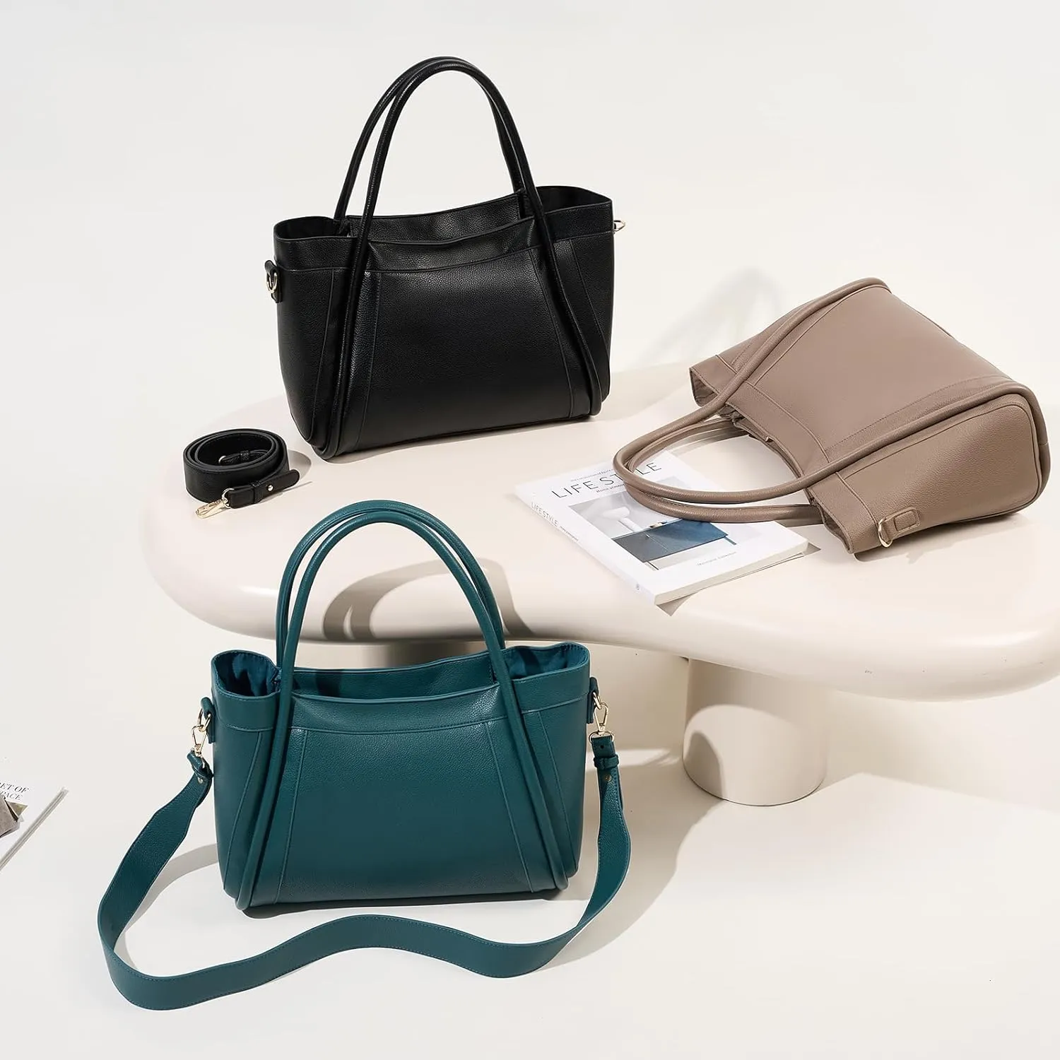 Large Tote Bag for Women, Shoulder Handbag Purse Crossbody Bag Soft Work Travel Bag