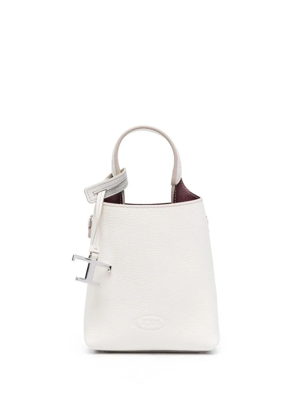 Leather micro bucket bag