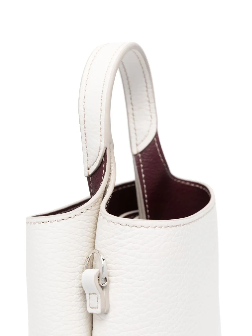 Leather micro bucket bag