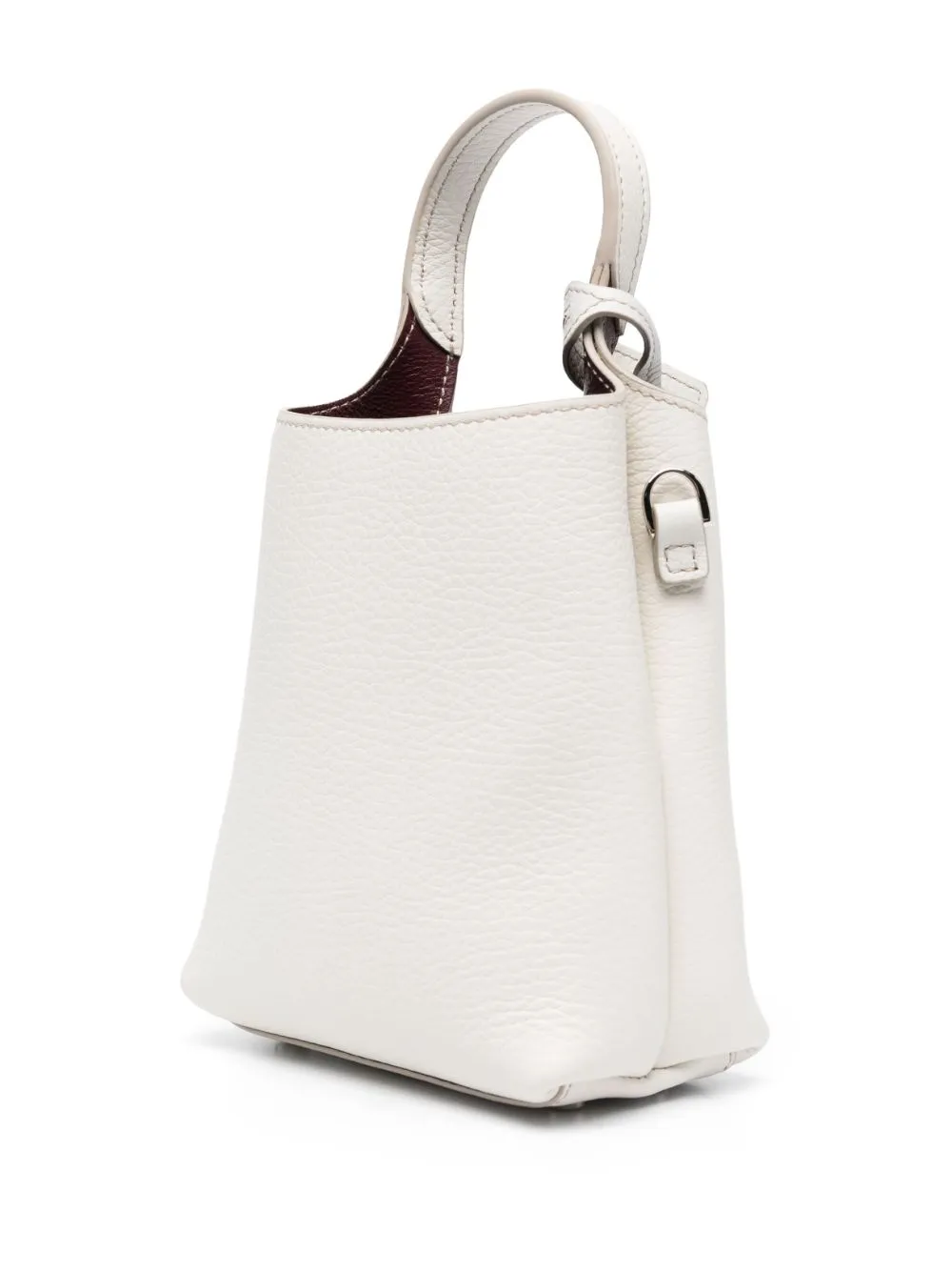 Leather micro bucket bag