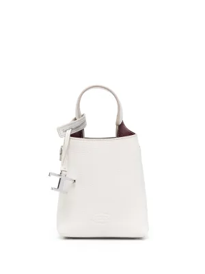 Leather micro bucket bag