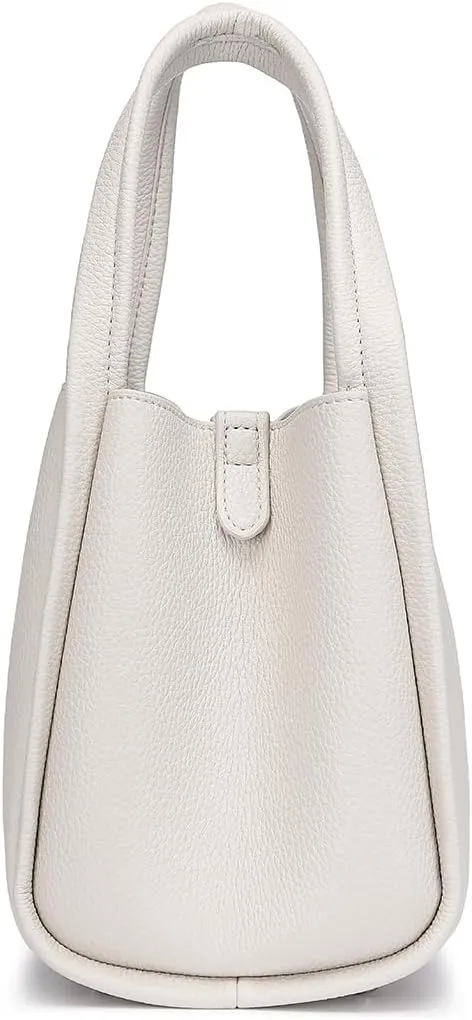 Leather Tote Bag Slouchy Handbag with Zipper Stylish for Women's
