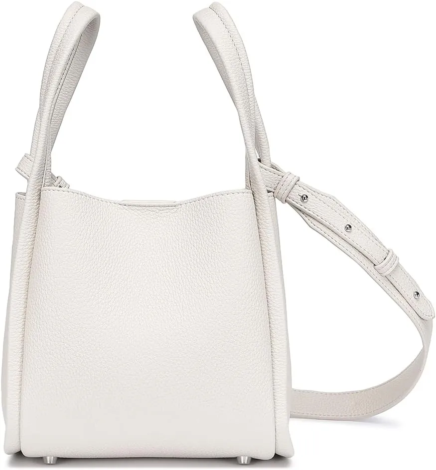 Leather Tote Bag Slouchy Handbag with Zipper Stylish for Women's