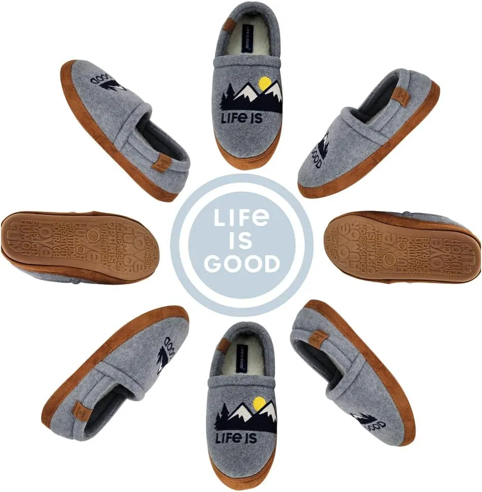 Life is Good Women's Moccasin Slippers - Suede & Fleece Closed Back Slip-Ons - Plush & Fluffy Slippers with Rubber Soles for Indoor & Outdoor Use Stylish & Comfortable Available in Different Designs
