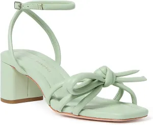 Loeffler Randall Women's Mikel Leather Bow Mid-Heel Sandals