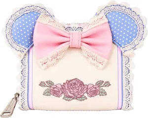Loungefly Disney Minnie Floral and Lace Ears Zip Around Wallet