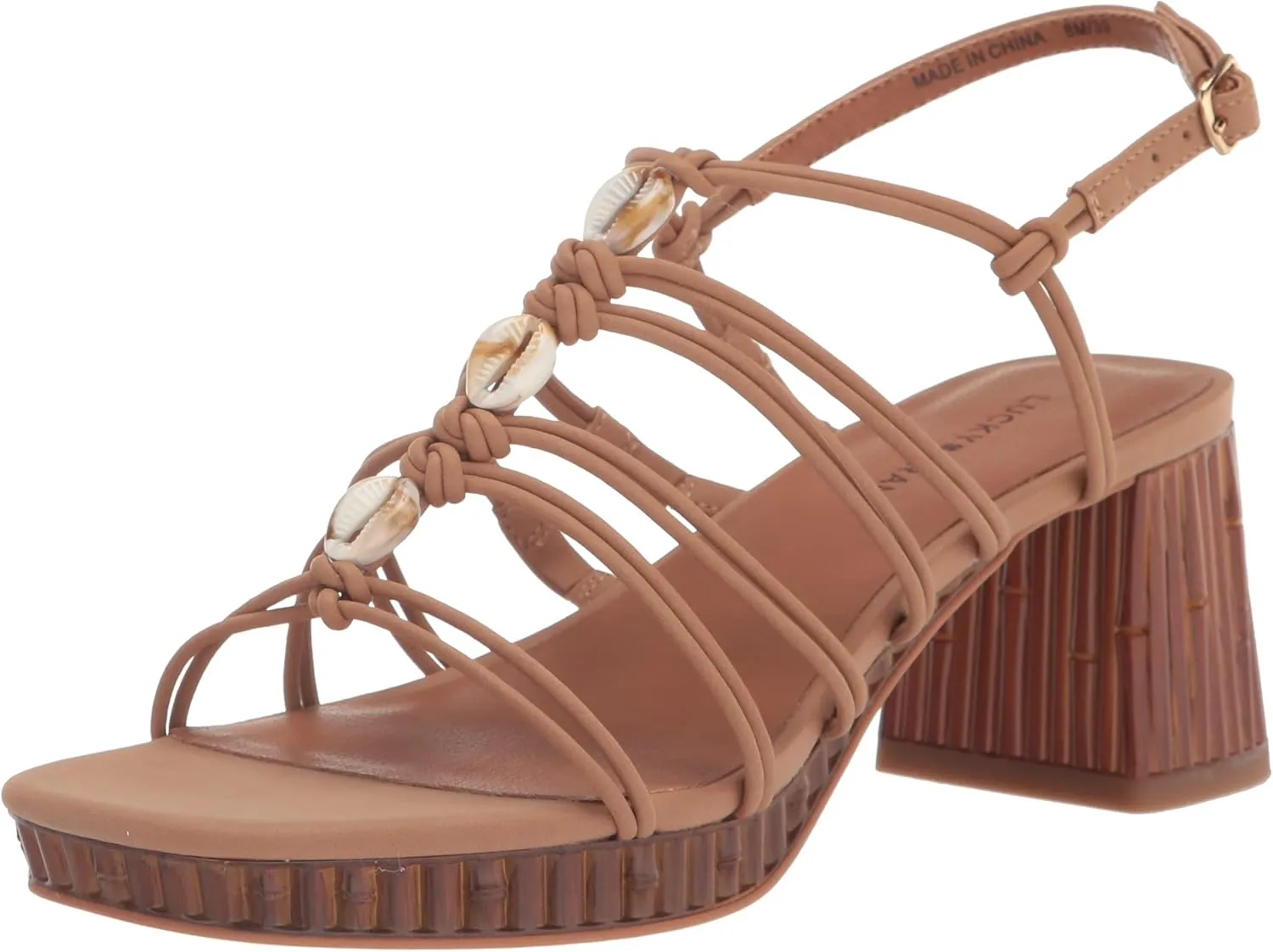 Lucky Brand Women's Bassie Strappy High Heel Sandal Heeled