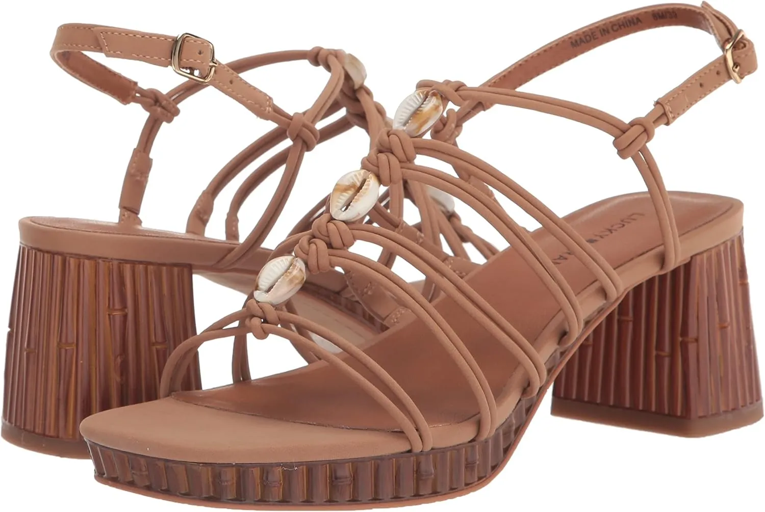 Lucky Brand Women's Bassie Strappy High Heel Sandal Heeled