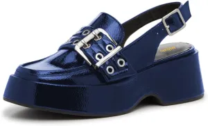 Maiyang Women Closed Round Toe Slingback Buckled Pumps Platform Wedge Mid Heel Slip on Sandals Summer Casual Dress Shoes Size 4-16 US