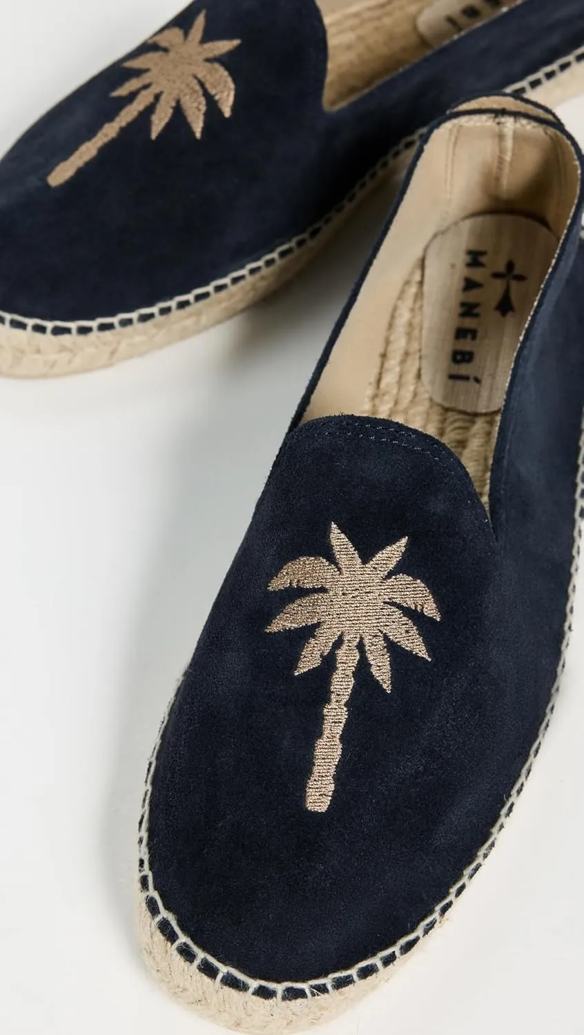 Manebi Men's Embroidered Suede Classic Espadrilles