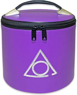 Masonic LOCOP Fez Case Purple (Embroidered Emblem), Hat Carrying Storage Box