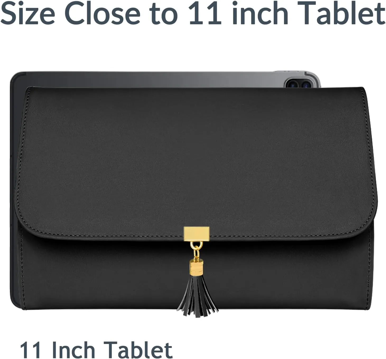 MATEIN Black Jewelry Organizer, Vegan Leather Big Jewelry Travel Rolls with Clear Pockets, Tangle-Free Necklace Holder for Daily Jewels Earrings Rings Bracelets, Great Gifts for Women