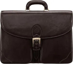 Maxwell Scott - Mens Luxury Leather Large Briefcase - 2 Sections for Files/Laptop - Handmade in Italy - The Tomacelli2