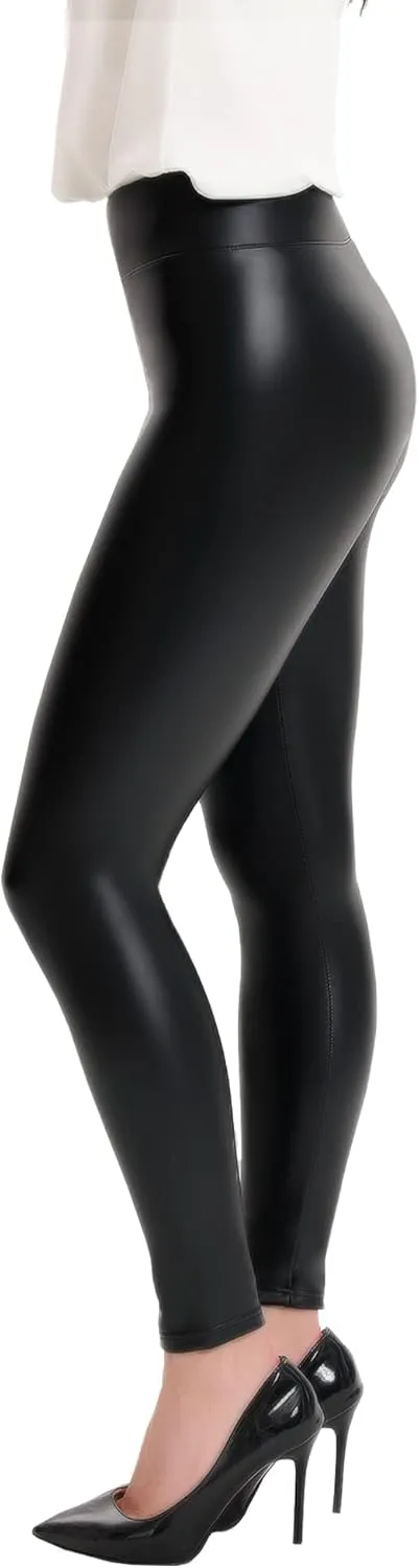 MCEDAR Women’s Plus Size Faux Leather Leggings Girls High Waisted Sexy Skinny Pants