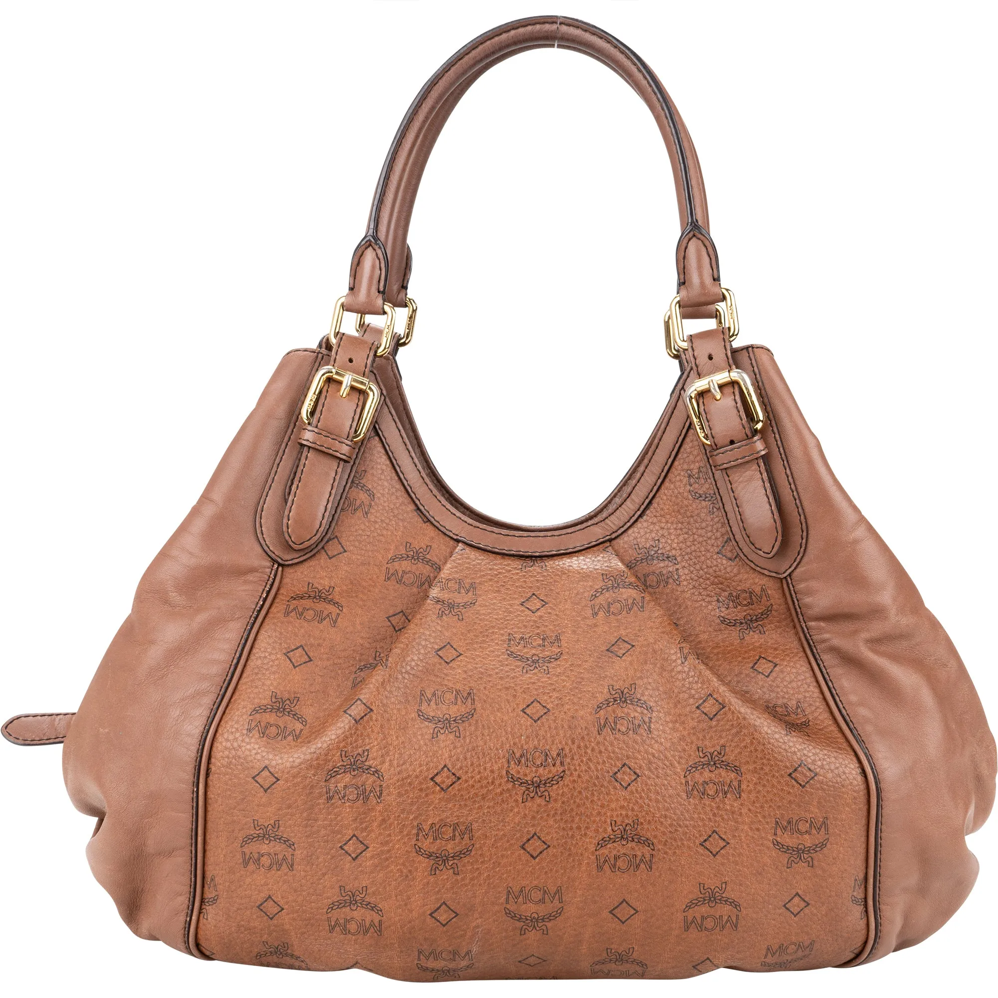 MCM Brown Visetos Monogram Hobo Bag