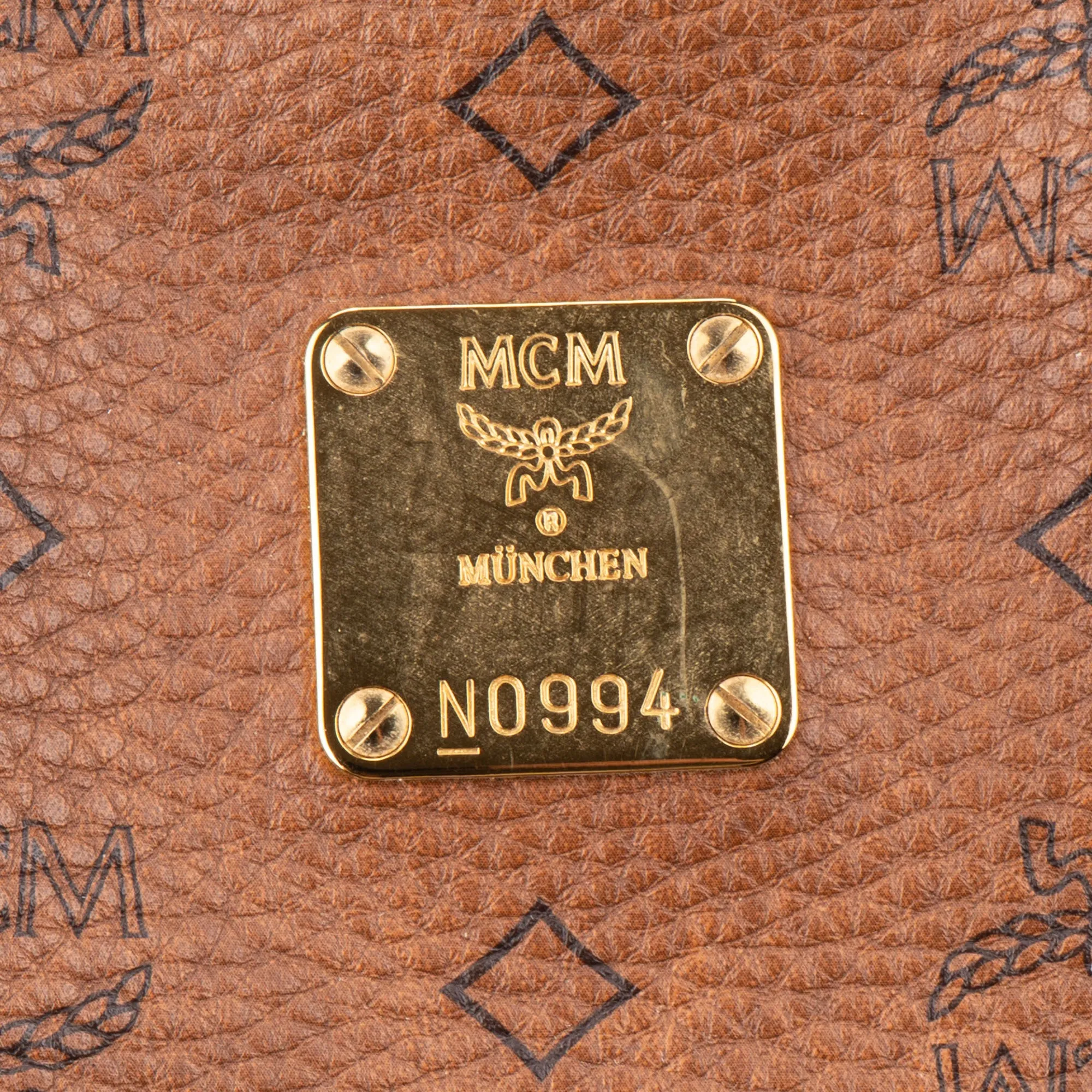 MCM Brown Visetos Monogram Hobo Bag
