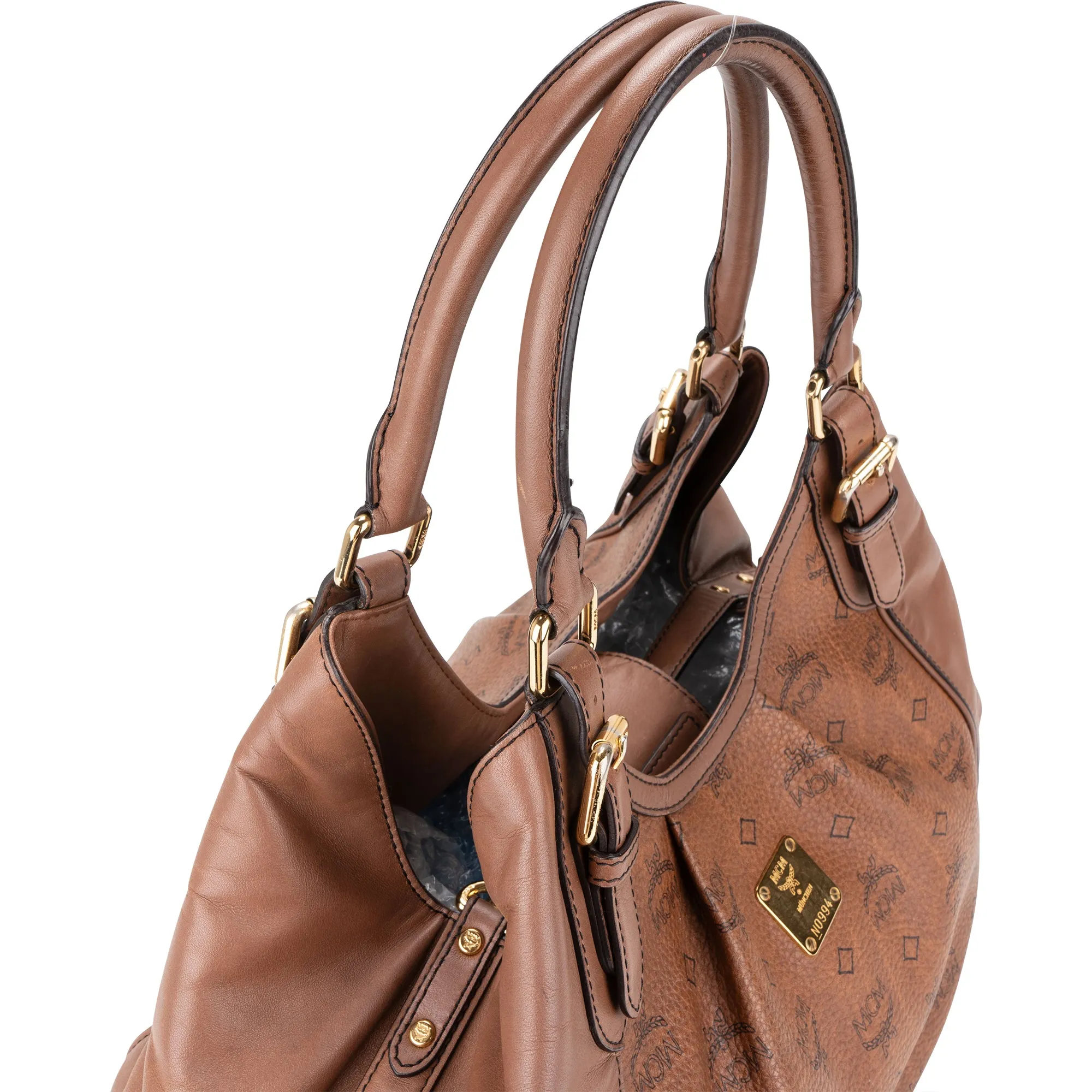 MCM Brown Visetos Monogram Hobo Bag