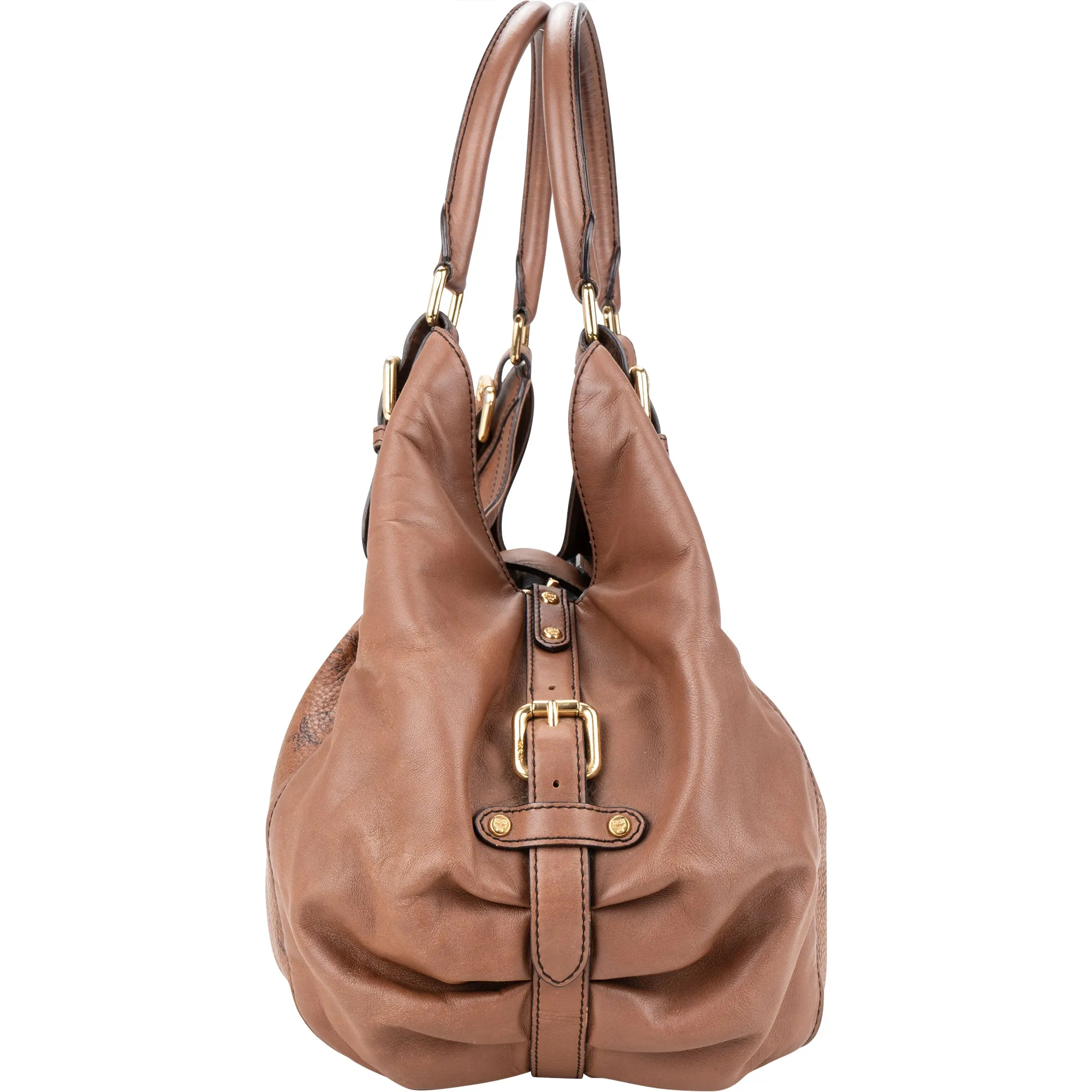MCM Brown Visetos Monogram Hobo Bag