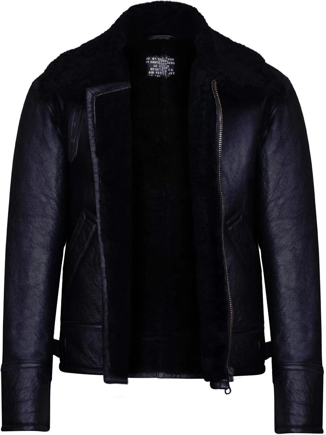 Men's B3 'Air Force' Real Shearling Sheepskin Aviator Pilot Flying Jacket