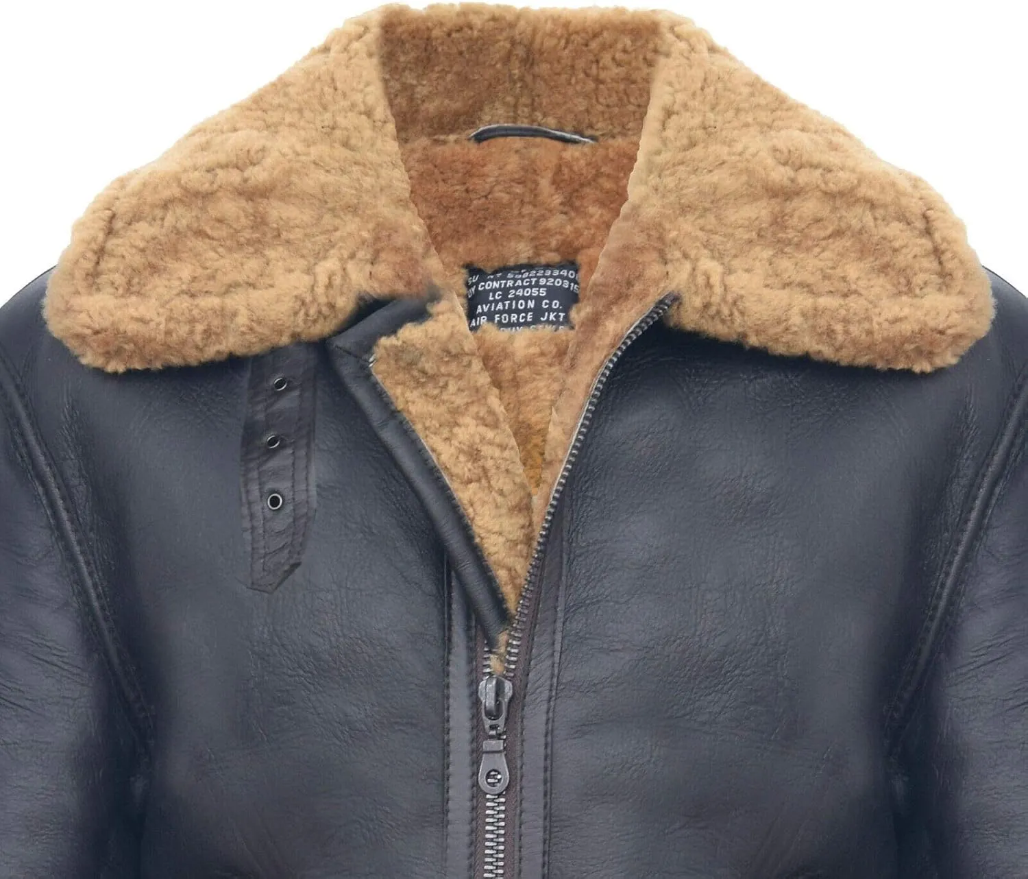 Men's B3 'Air Force' Real Shearling Sheepskin Aviator Pilot Flying Jacket