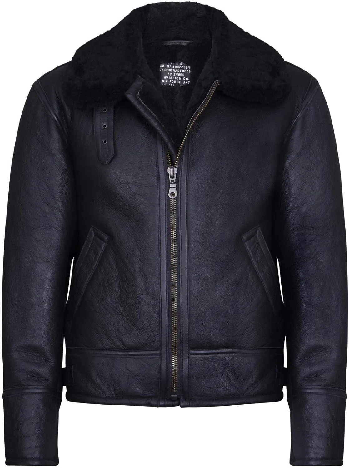 Men's B3 'Air Force' Real Shearling Sheepskin Aviator Pilot Flying Jacket