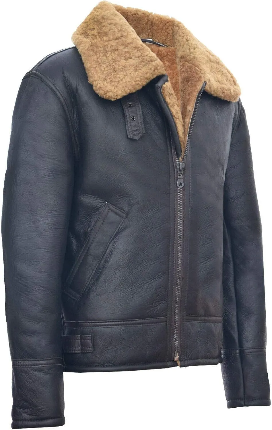 Men's B3 'Air Force' Real Shearling Sheepskin Aviator Pilot Flying Jacket