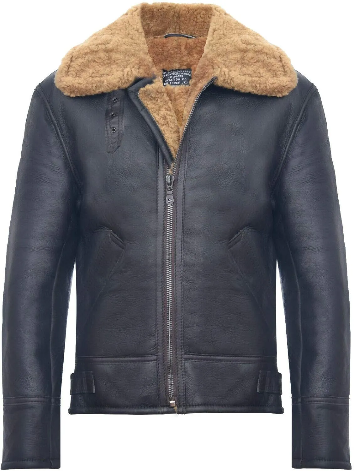 Men's B3 'Air Force' Real Shearling Sheepskin Aviator Pilot Flying Jacket