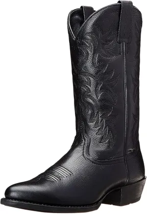 Men's Fashion Round Toe Embroidered Western Cowboy Boots