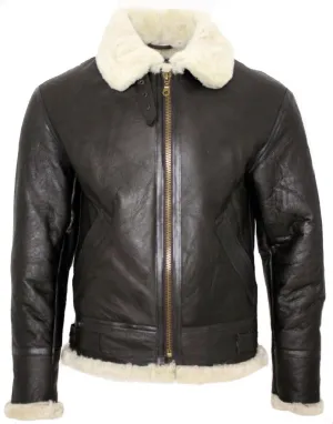 Men's Premium Cream Shearling B3 Bomber: Authentic World War 2 Sheepskin Aviator Jacket