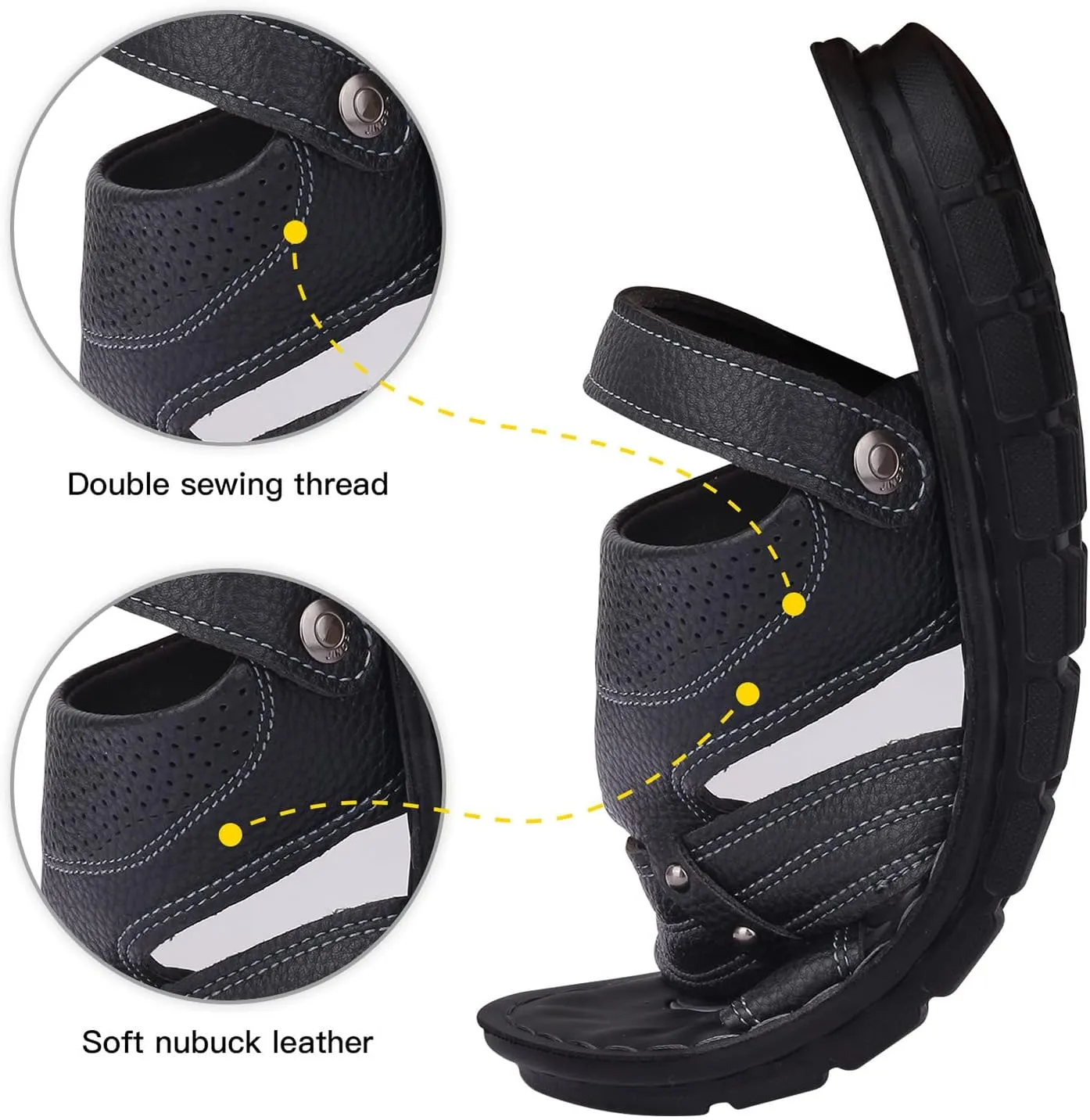 Men's Sandals 2024 Men Summer Two Wear Buckle Strap Casual Open Toe Flat Soft Bottom Breathable Shoes Sandals