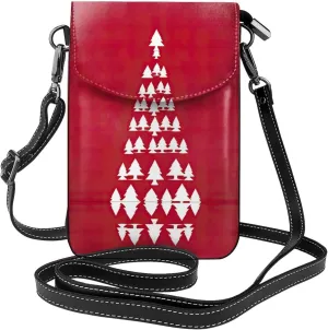 Merry Christmas Birch Tree Lightweight Small Crossbody Bags Cell Phone Purses Travel Pouch Shoulder Bag For Women