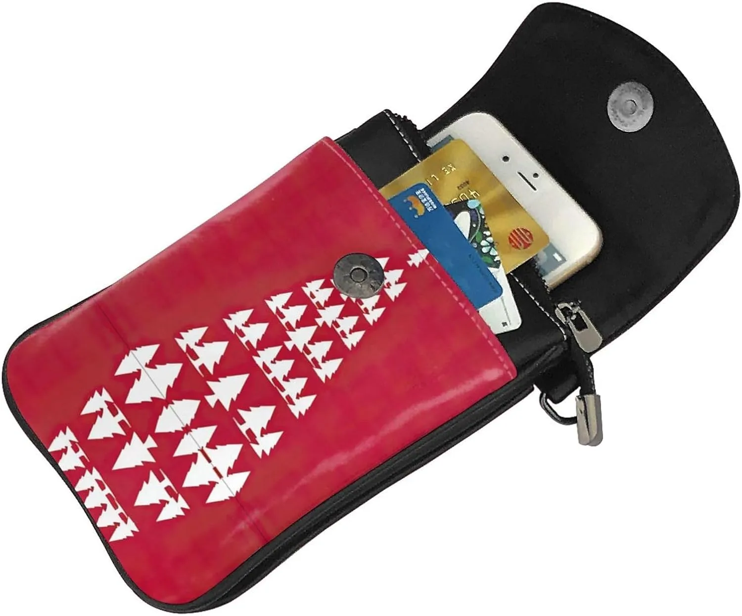 Merry Christmas Birch Tree Lightweight Small Crossbody Bags Cell Phone Purses Travel Pouch Shoulder Bag For Women