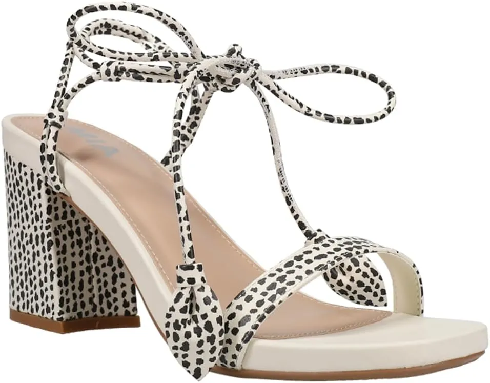 MIA Womens Muna Strappy Block Dress Sandals High Heel 3" & Up - Off White