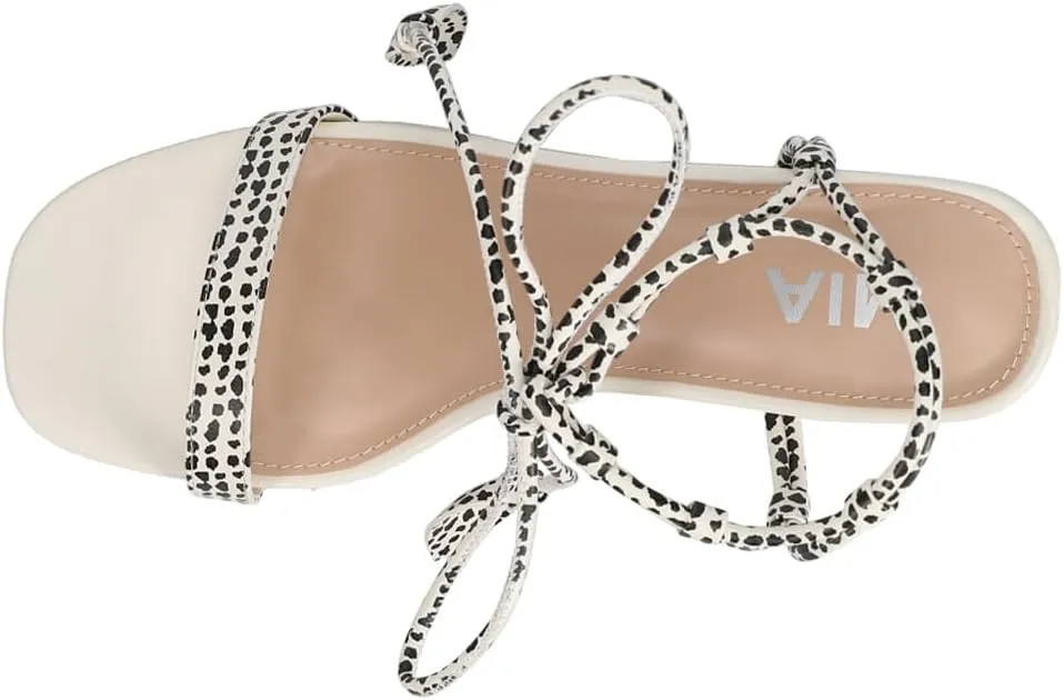 MIA Womens Muna Strappy Block Dress Sandals High Heel 3" & Up - Off White