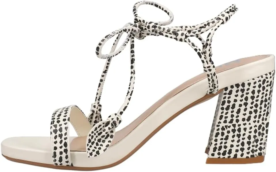 MIA Womens Muna Strappy Block Dress Sandals High Heel 3" & Up - Off White