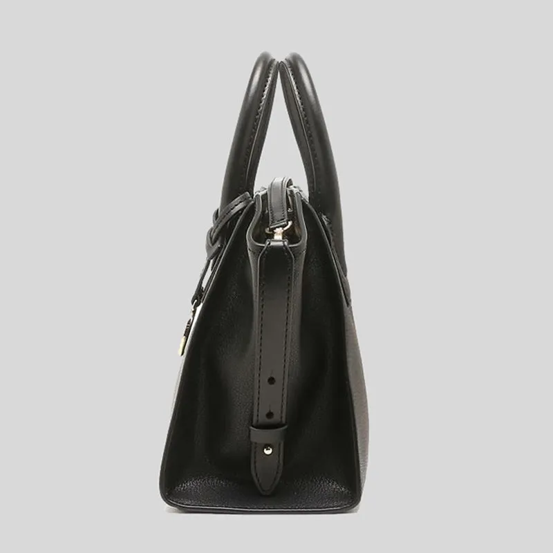 MICHAEL KORS Avril Small Leather Top Zip Satchel Handbag With Detachable Crossbody Strap