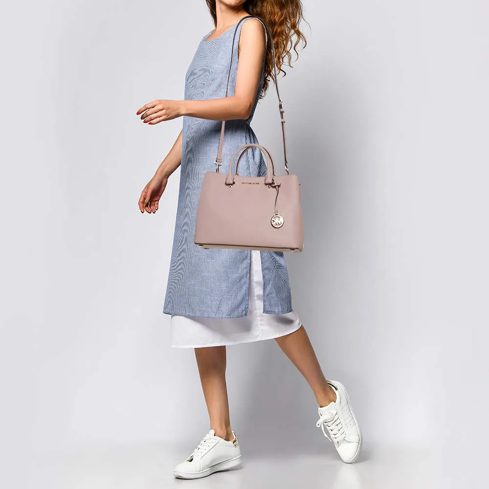 MICHAEL KORS BLOSSOM LEATHER SAVANNAH SATCHEL