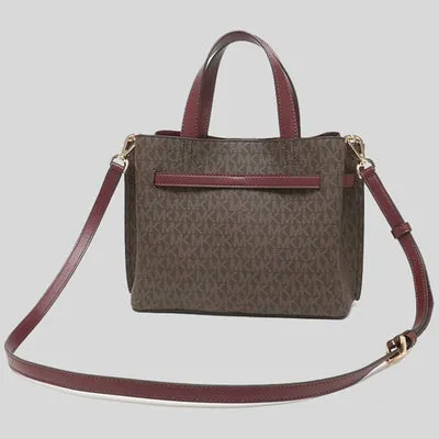 MICHAEL KORS Emilia Small Logo Satchel Bag with Detachable Strap for Crossbody Wear