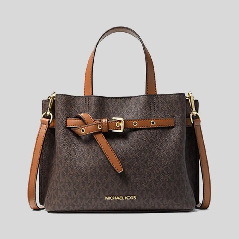 MICHAEL KORS Emilia Small Logo Satchel Bag with Detachable Strap for Crossbody Wear