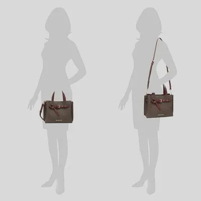 MICHAEL KORS Emilia Small Logo Satchel Bag with Detachable Strap for Crossbody Wear