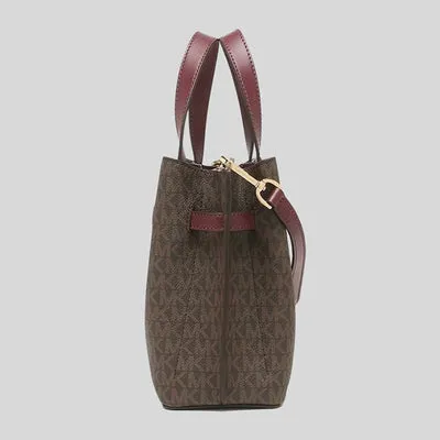 MICHAEL KORS Emilia Small Logo Satchel Bag with Detachable Strap for Crossbody Wear