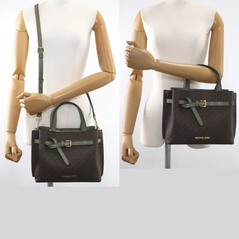 MICHAEL KORS Emilia Small Logo Satchel Bag with Detachable Strap for Crossbody Wear