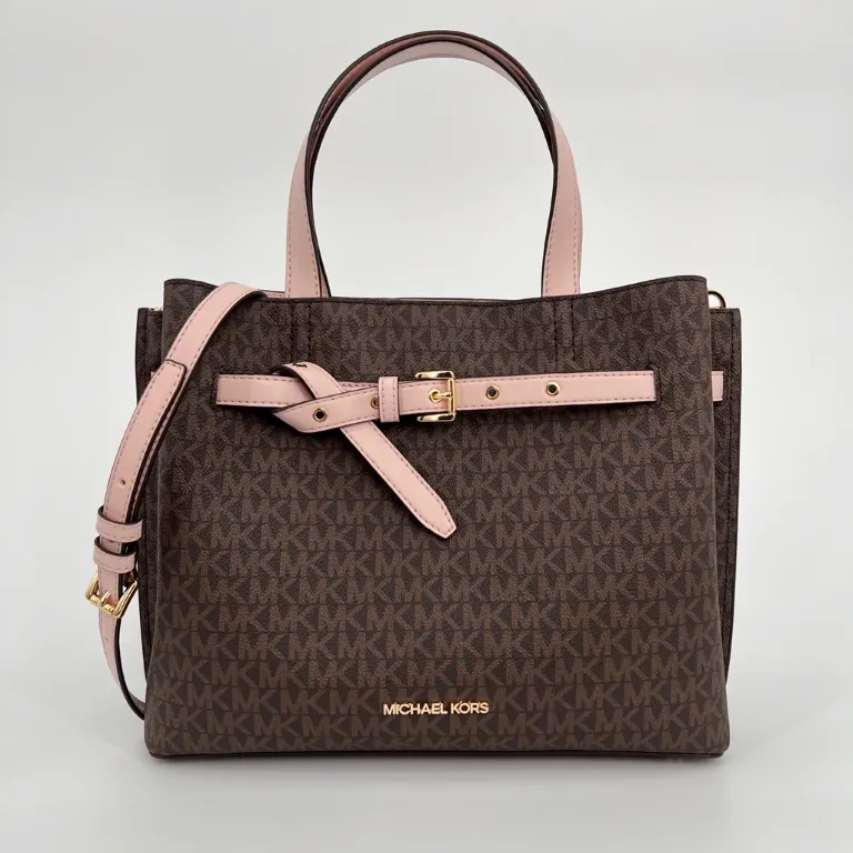 MICHAEL KORS Emilia Small Logo Satchel Bag with Detachable Strap for Crossbody Wear