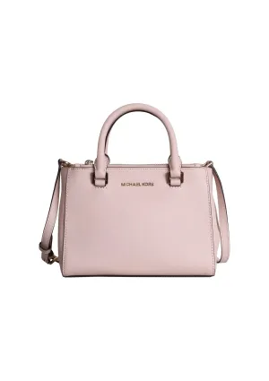 MICHAEL KORS GIBSON LEATHER SATCHEL CROSSBODY IN SOFT PINK