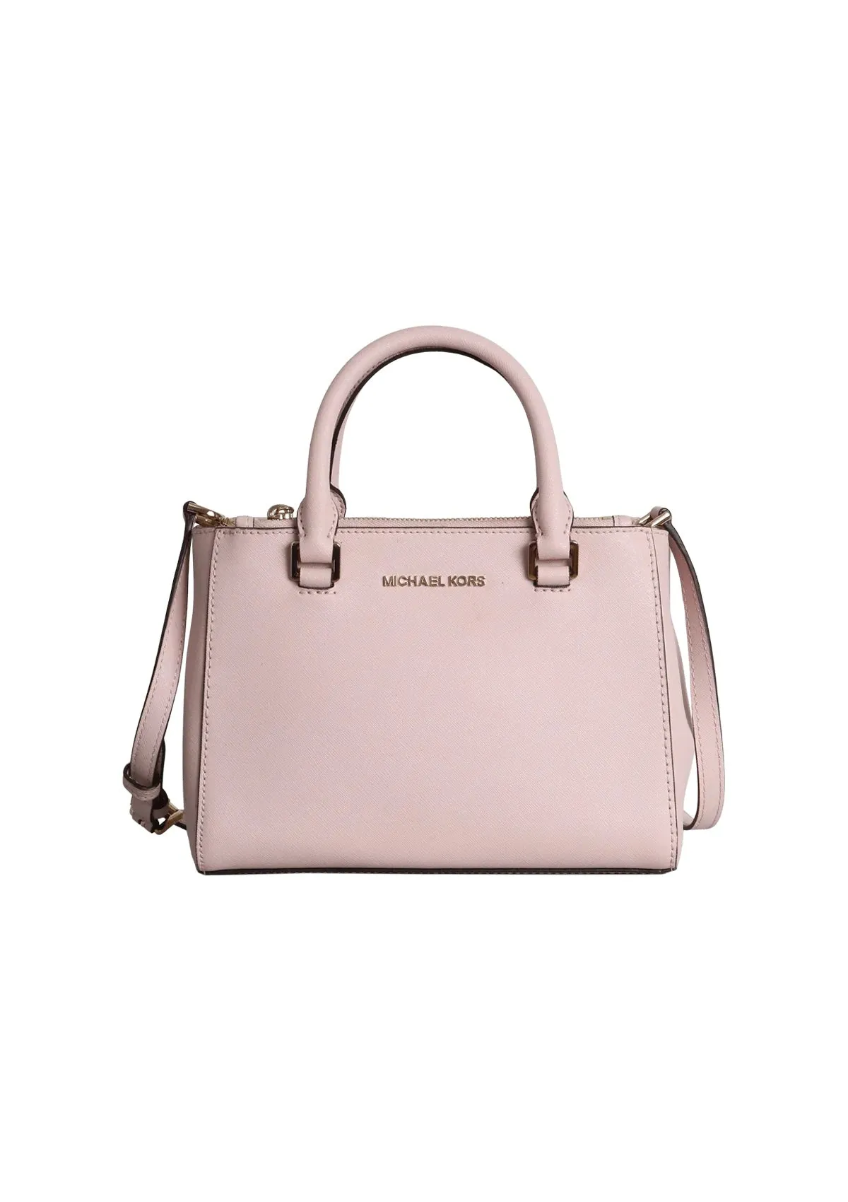 MICHAEL KORS GIBSON LEATHER SATCHEL CROSSBODY IN SOFT PINK