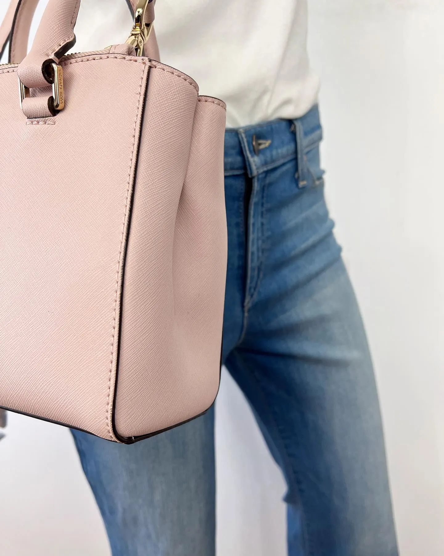 MICHAEL KORS GIBSON LEATHER SATCHEL CROSSBODY IN SOFT PINK