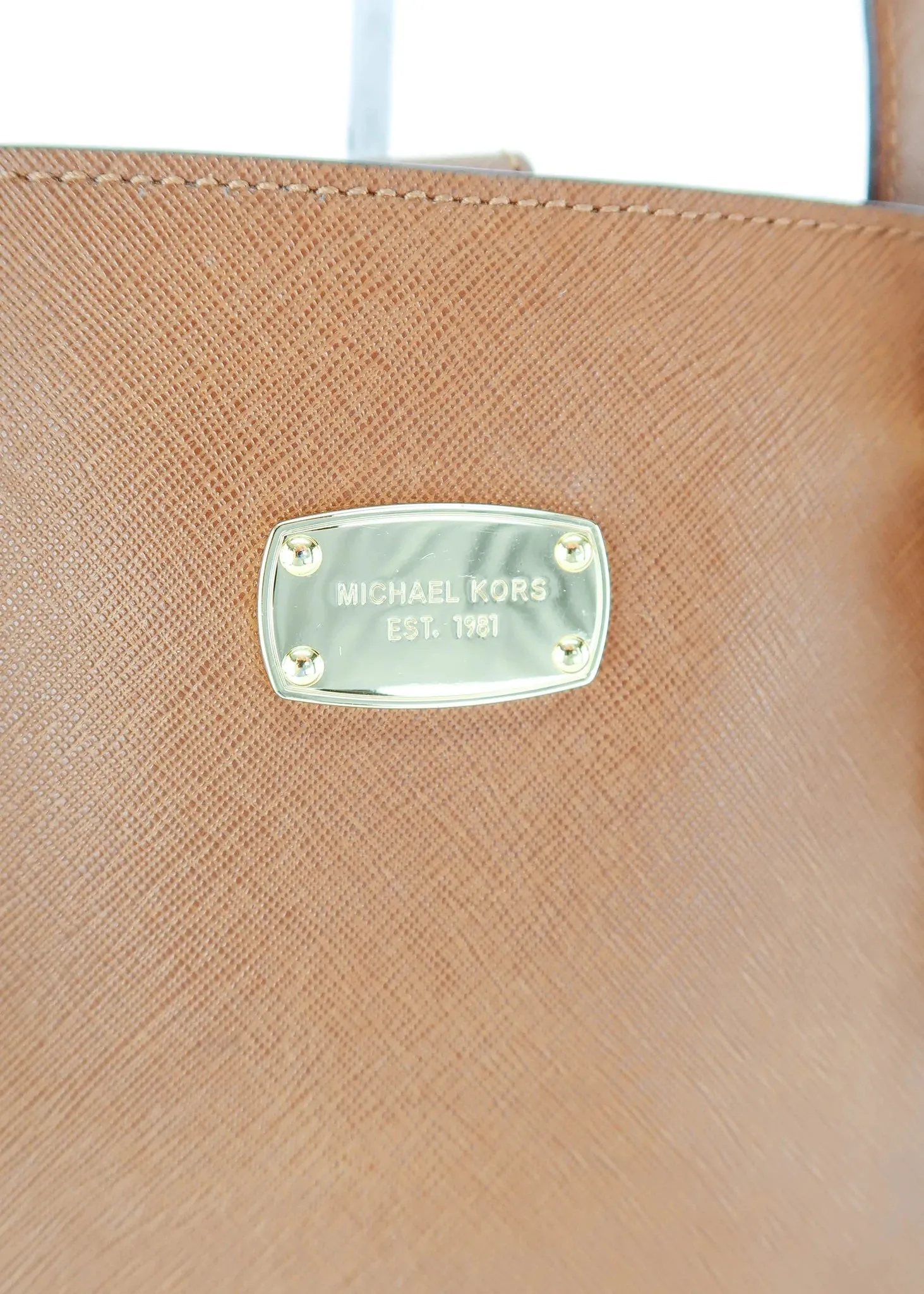 MICHAEL KORS JET SET TRAVEL ACORN LARGE SAFFIANO TOTE BAG