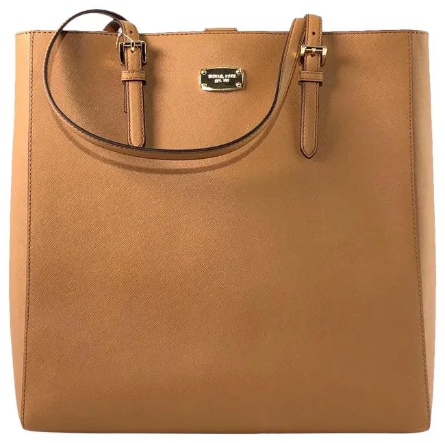 MICHAEL KORS JET SET TRAVEL ACORN LARGE SAFFIANO TOTE BAG